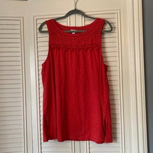 Red Crochet Sleeveless Tank J. Jill (L)
